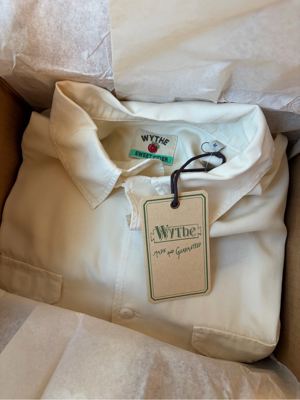 WYTHE NY Tencel Gabardine Patio Camp Shirt Buttermilk Medium New with Tags $248